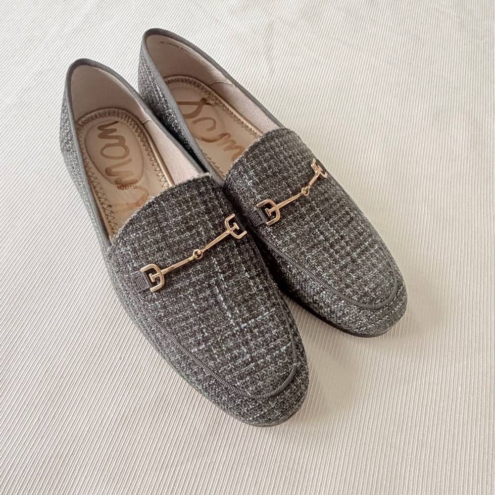 NEW Sam Edelman Womens Flat Shoes Loafers Classic Knit Gold Hardware Size 8